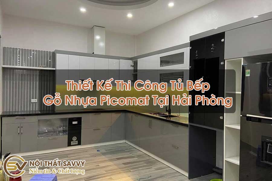 Thiết Kế Thi Công Tủ Bếp Gỗ Nhựa Picomat Tại Hải Phòng