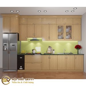 Tủ Bếp Gỗ Sồi Nga SN001