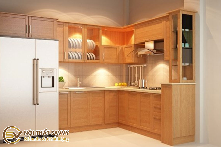 Tủ Bếp Gỗ Sồi Nga